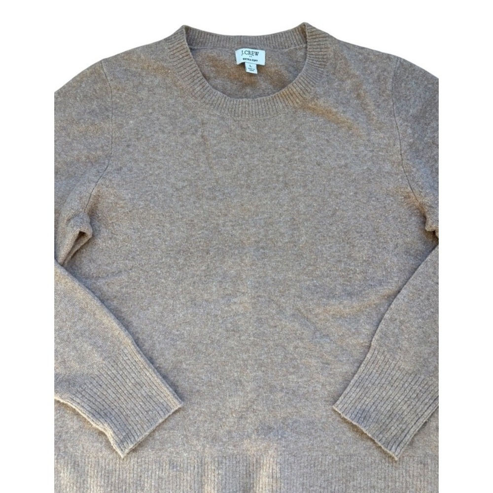 J.Crew Extra Soft Crew Neck Sweater Womens Large Tan Brown Casual Knit - Picture 5 of 5